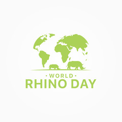 World Rhino Day Vector Design Template