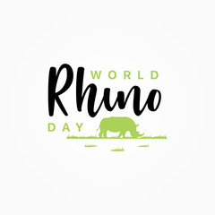 World Rhino Day Vector Design Template