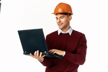 young engineer with laptop