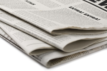 Business Newspaper isolated on white background, Daily Newspaper mock-up concept