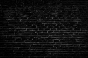 Fototapeta na wymiar Black brick wall texture for background.