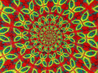 Colorful digital graphic kaleidoscope symmetry mandala style in laser light trial pattern, Tie Dye , spiderweb art background for art projects, banner, business, card,  template