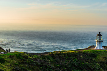 Fototapeta na wymiar Lighthouse on the cliff in the morning