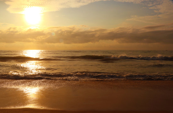 Beautiful sunrise over the sea © V.R.Murralinath