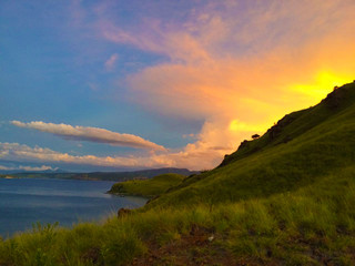 sunset in mountains