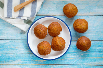 Top view of Banana cupcake