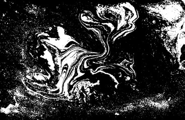 Black and white liquid texture. Abstract vector background.