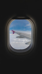 Fototapeta na wymiar view from the window of an airplane
