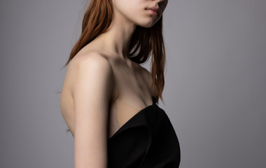 Fototapeta premium portrait of young woman with clear skin
