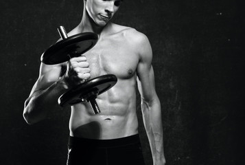 Obraz na płótnie Canvas muscular man with boxing gloves