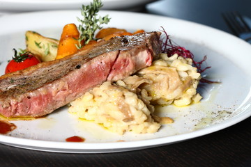 a good meal with wine