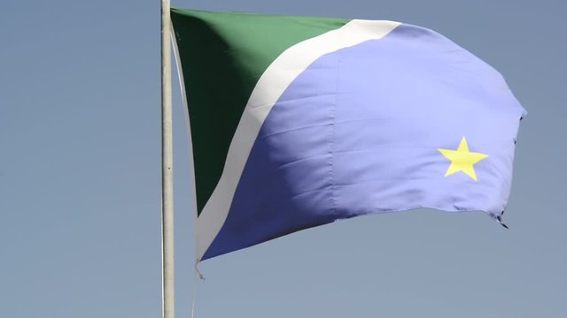 A beautiful view of Mato Grosso do Sul state flag in Brazil.