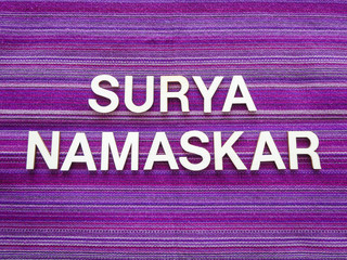 Wooden text letters with the Sanskrit words 