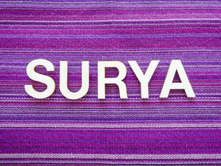 Wooden text letters with the Sanskrit word 