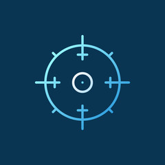 Aim vector concept outline icon or symbol on dark background