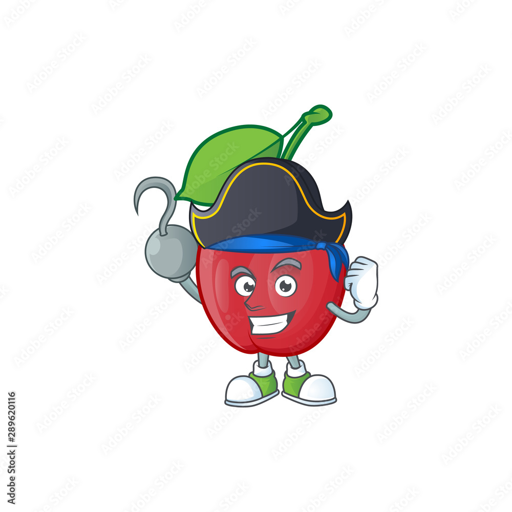 Wall mural Pirate bing cherries isolated mascot in character