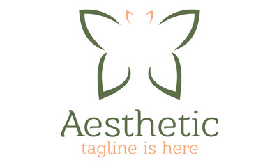 Obraz premium Green Butterfly logo for Spa Business