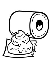 comic haufen scheiße häufchen abgerissen stück toiletten papier klopapier klo toilette wc bad stuhl po abwischen kacken abreißen hygiene rolle clipart cartoon design cool pinkeln