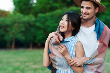 young couple in the park