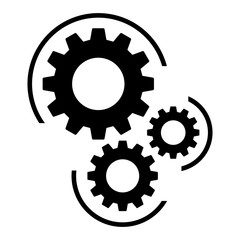 Gears and cogs vector illustration in black and white styles