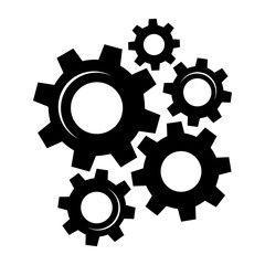 Gears and cogs vector illustration in black and white styles