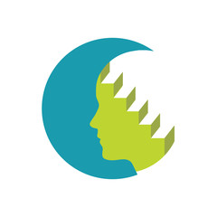 intelligence Tech Colorful Mind Head Health logo designs concept