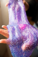 Slime The child plays with the slime