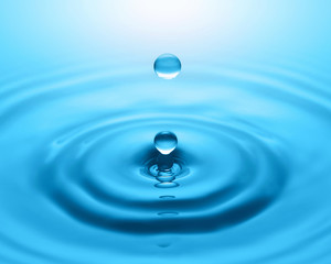 Naklejka na ściany i meble Close up of water drop and splash