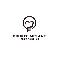 Black and White Dental implant  Logo Design