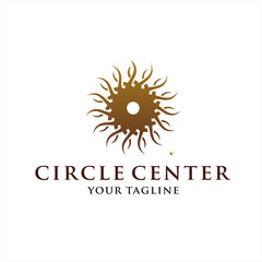 Floral Yoga Circle Logo Design 