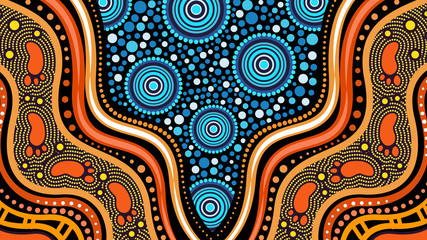 Illustration based on aboriginal style of background.