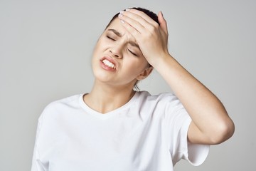 young woman with headache