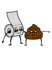 2 freunde team paar liebe klopapier männchen süß niedlich klein gesicht toiletten papier klo toilette wc bad stuhl scheißen kacken rolle clipart comic cartoon design cool