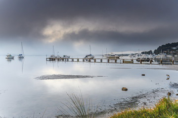 Misty Morning Sunrise Waterscape