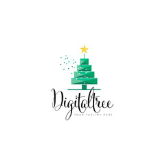 Digital tree logo for the Christmas app