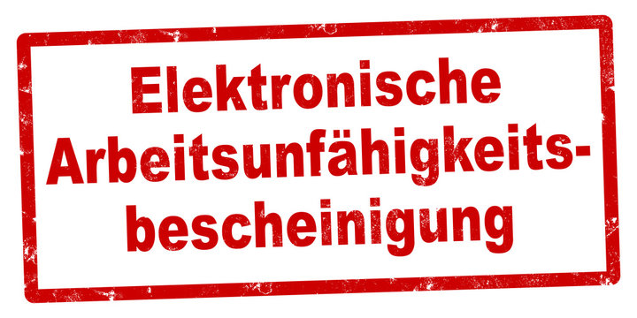 nlsb1104 NewLongStampBanner nlsb - german banner (deutsch) text: Elektronische Arbeitsunfähigkeitsbescheinigung. (eAU) Stempel - einfach / rot / Vorlage - 2zu1 - new-version - xxl g8523