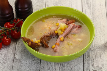 Peas soup with ribs