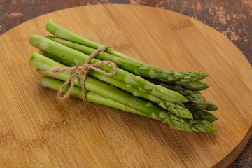 Raw asparagus heap