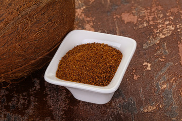 Coconut brown sugar in the bowl