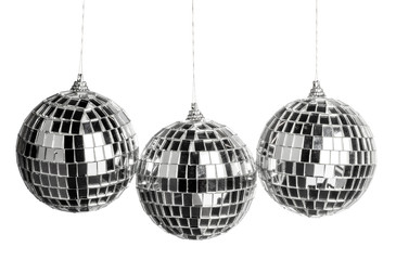 Mini disco ball isolated on white background