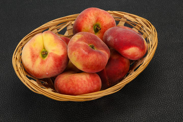 Sweet ripe tasty flat peach