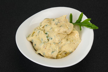 Hummus snack with olive oil
