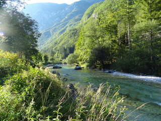 idylle am soca fluss in slowenien