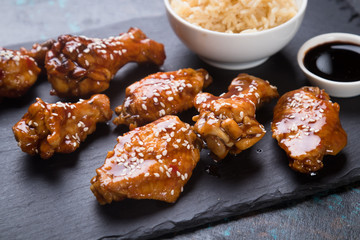 Asian spicy chicken wings