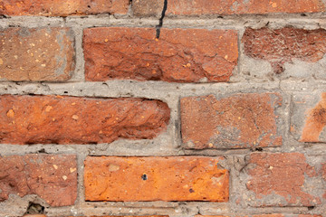 Background from old brick wall close up
