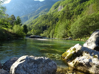 soca fluss in slowenien natur
