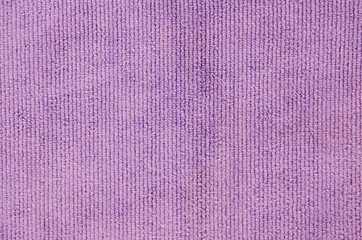 Flat lay macro shot violet microfiber texture background