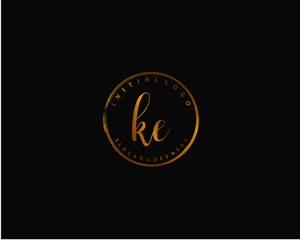 KE Initial letter logo template vector