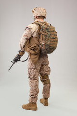 United States Army  marines ranger with assault rifle