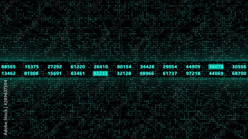 Aufkleber Technology Futuristic UI HUD Big Data Digital Number Conde Information Screen Display Monitor. Particle Statistic Digit Random Security Code Virtual Reality Network Graphic Design.